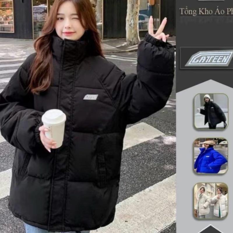 ÁO PHAO LOGO NAM NỮ DÁNG DÀI LOẠI ĐẸP CHO MÙA ĐÔNG PHAO LOGO DÁNG DÀI PHONG CÁCH HÀN QUỐC Jacket Nhung Kem Jean