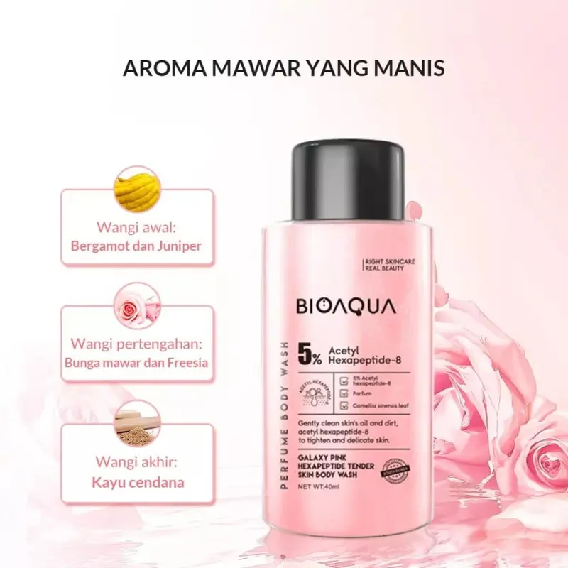 BPOM BIOAQUA Sabun Mandi Cair Sabun 40ml Travel Size Body Wash Shower 4