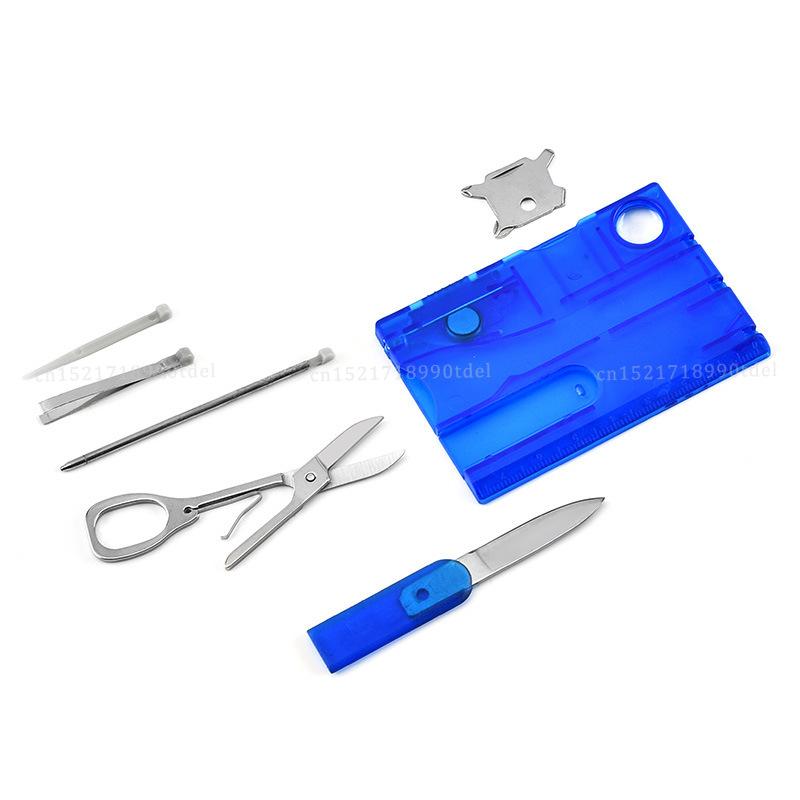 Product Introduction of 10 In 1 Pocket Credit Card Portable Multi Tools Outdoor Survival Camping Equipment 1 Box Portable Hiking Card Tools Gear 10