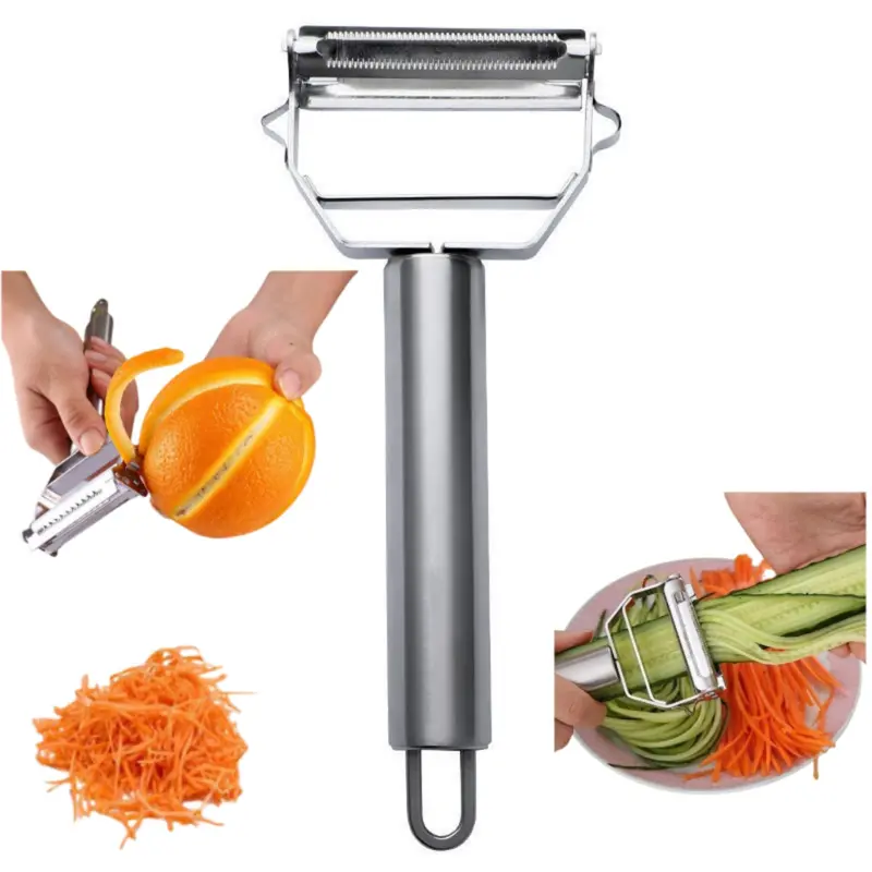 Stainless Steel Vegetable Peeler, 1 Count Manual Vegetable Fruit Carrot Peeler, Multifunctional Kitchen Gadgets for Potato, Carrot, Cucumber, Utensils 0
