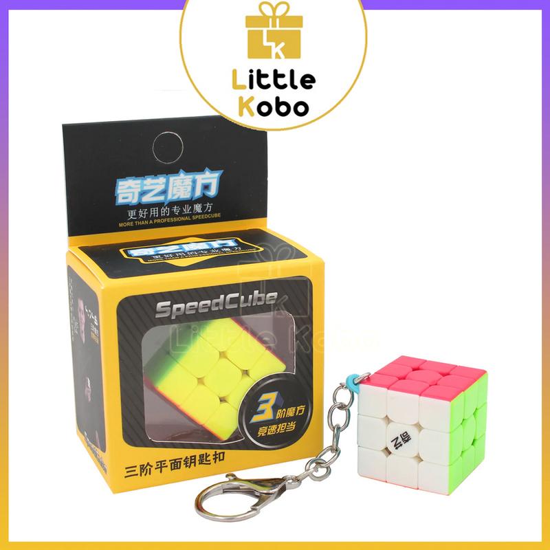 [Loại Vuông] Móc Khóa Rubik 3x3 Stickerless QiYi Cube Rubic 3 Tầng Đồ Chơi Trí Tuệ Women Nữ Móc Chìa Khoá Móc Khoá