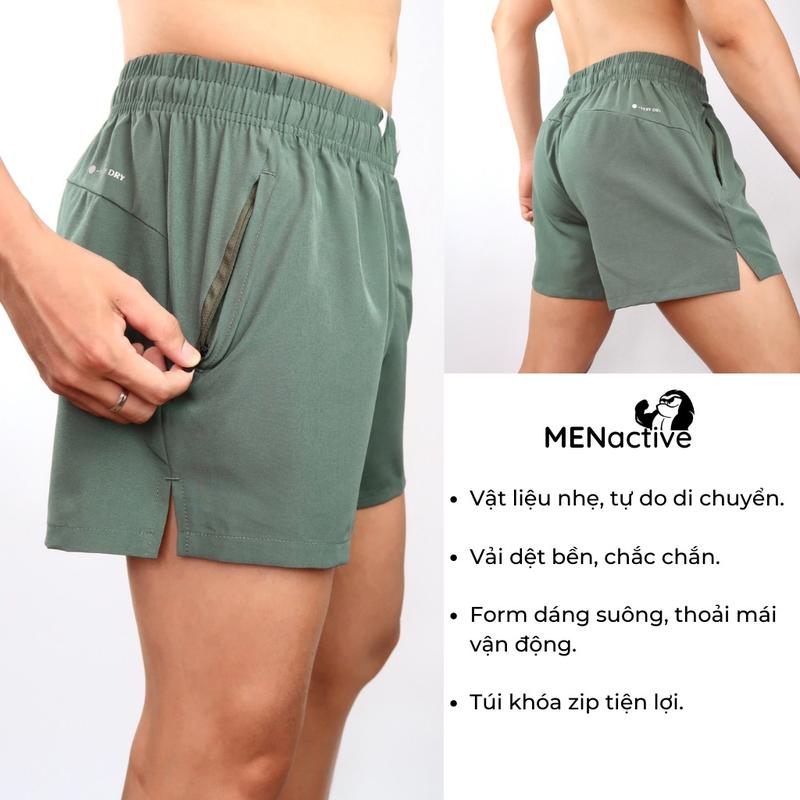 Product Introduction of Quần short thể thao nam cao cấp Menactive, quần đùi ngắn thể thao tập gym ,chạy bộ 5 inch bền nhẹ, thoáng mát S04 Sport Đồng 2