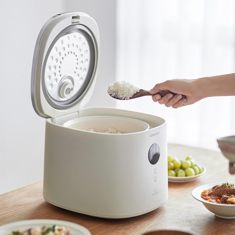 Nồi Cơm Điện LocknLock 1.2L, Nồi Cơm Mini Đa Năng Chống Dính Chính Hãng Cao Cấp Đa Chế Độ Nấu, Có Bảng Điều Khiển Cảm Ứng EJR384IVY - T2C Mall Cooker Nấu Cơm Nấu Ăn nồi  cơm 3