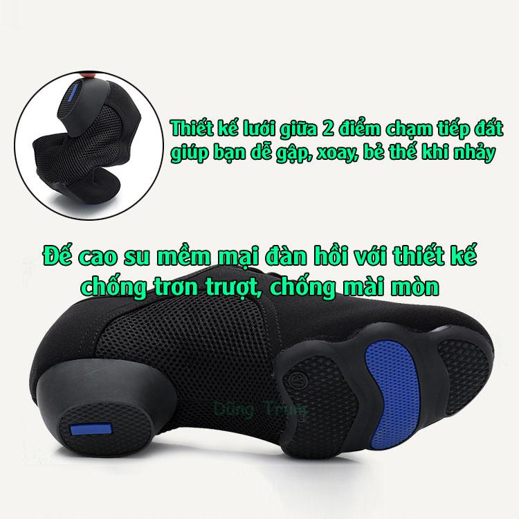 Product Introduction of Giày khiêu vũ nữ 3cm vải Oxford êm ái đế cao su chống trơn trượt KV30 19