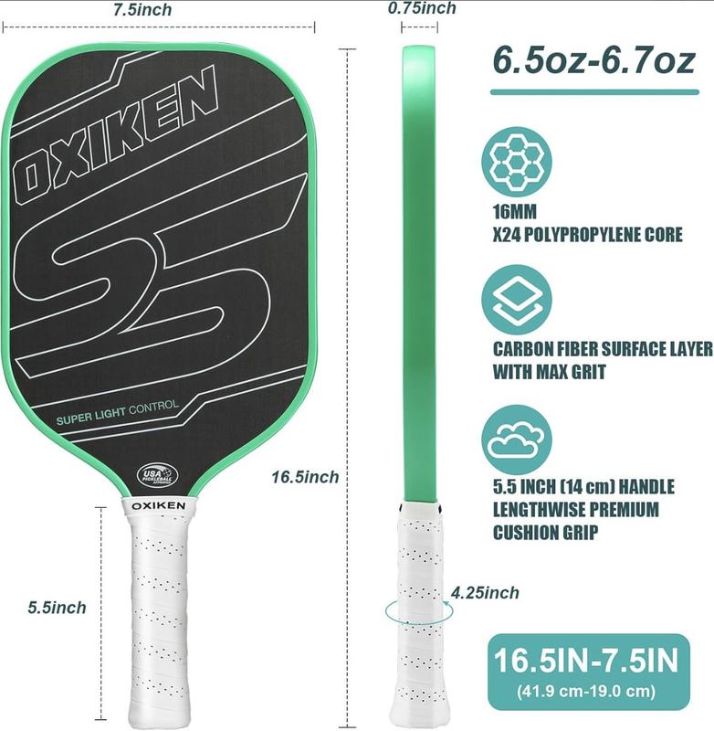 Mái chèo pickleball Bypoplar  T700 Carbon Fiber Mặt nhám Tay cầm kéo dài, kẹp chống mồ hôi có vỏ bọc - USA PICKLEBALL APPROVED - Sport Vợt 6