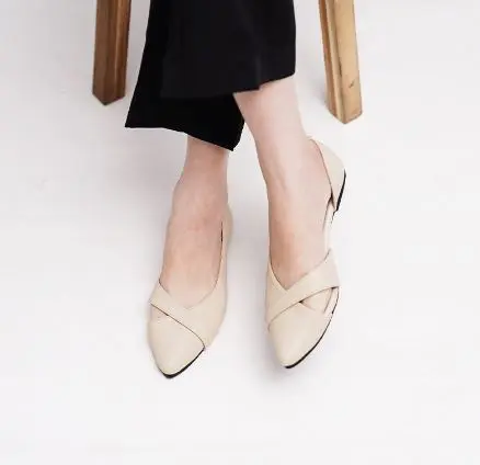 Fran Flats Wanita - Tanpa hak - Black, Beige, Army, White & Tan