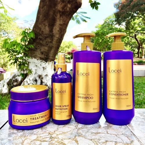 BỘ SẢN PHẨM CHĂM SÓC TÓC LACEI TÍM Gồm dầu gội dầu xã xịt dưỡng hấp dầu