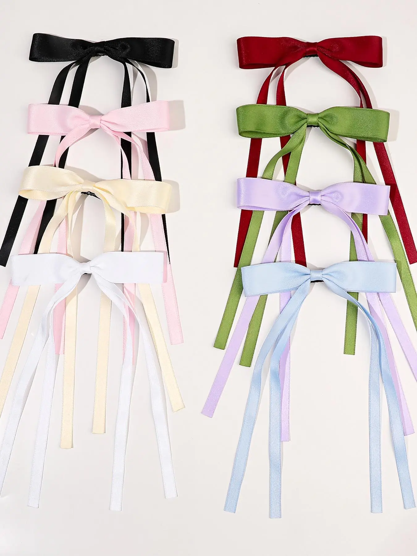 Bowknot Design Hair Clips As Summer Outfits 2024, Elegant Cute Minimalist Trendy Long Tail Hair Clips, Chic Gorgeous Hair Accessories for Hairstyle Decor, Sweetness Barrette, Unique Gifts for Women