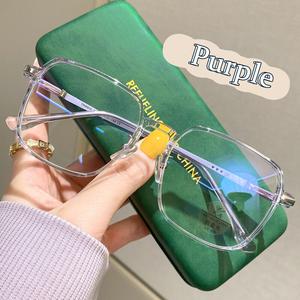 แว่นตาป้องกันแสงสีฟ้า, กรอบสี่เหลี่ยมแฟชั่น, การออกแบบที่หรูหรา, สายตาสั้น, เหมาะสำหรับผู้ชายและผู้หญิง, แว่นตาออปติคอล, ช่วง -1.25 ถึง 1.5 ถึง -6.0, แว่นตาคอมพิวเตอร์สายตาสั้น, แว่นตาออปติคอล