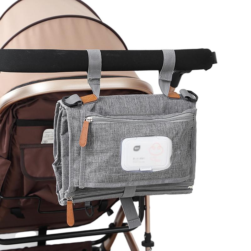 Product Introduction of Baby changing table Large capacity multi-functional stroller hanging bag portable waterproof diaper bag 8