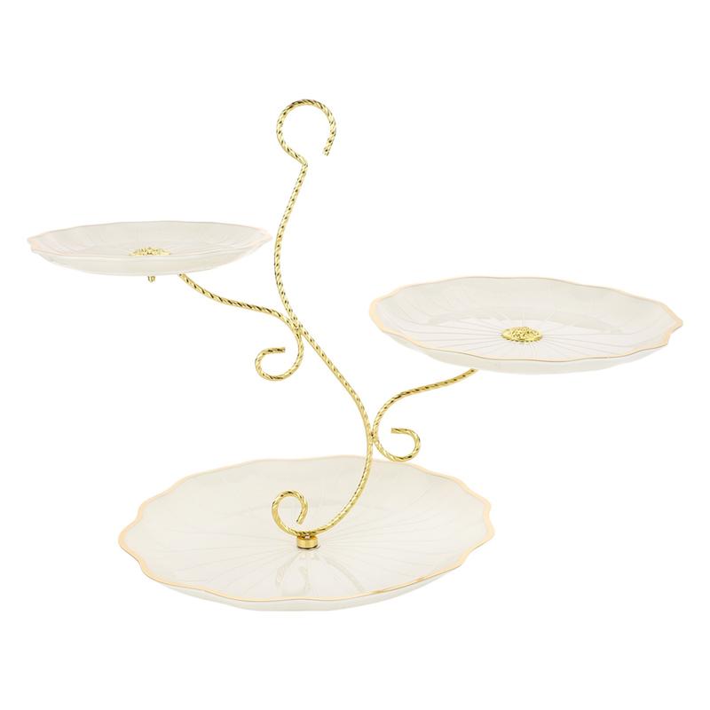 Khay trái cây, ba lớp, giỏ trái cây, giá trái cây, thiết kế xếp ly, thích hợp cho trái cây khô, khay kẹo 6