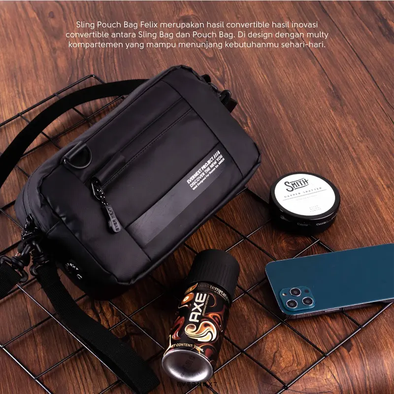 Evernext - Clutch Bag Pria Anti Air Pouch Bag Waterproof Pria Sling Bag Felix Pria Tas Selempang Distro Pria 7