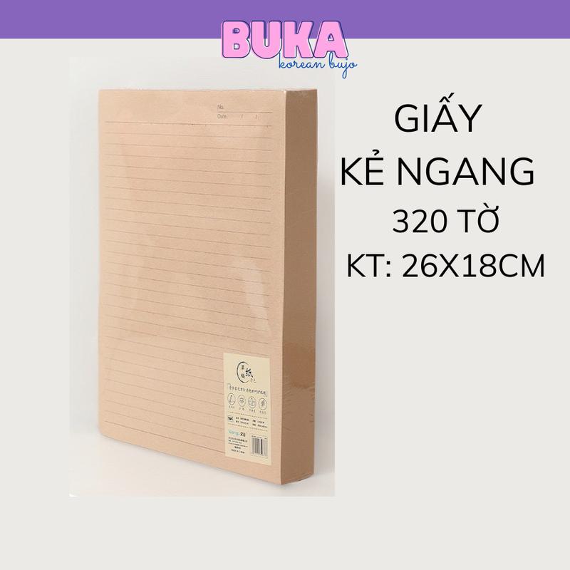 Giấy nháp kraft Buka kẻ ngang, caro, trơn đa năng 320 tờ dành cho học sinnh phụ kiện văn phòng phẩm 7