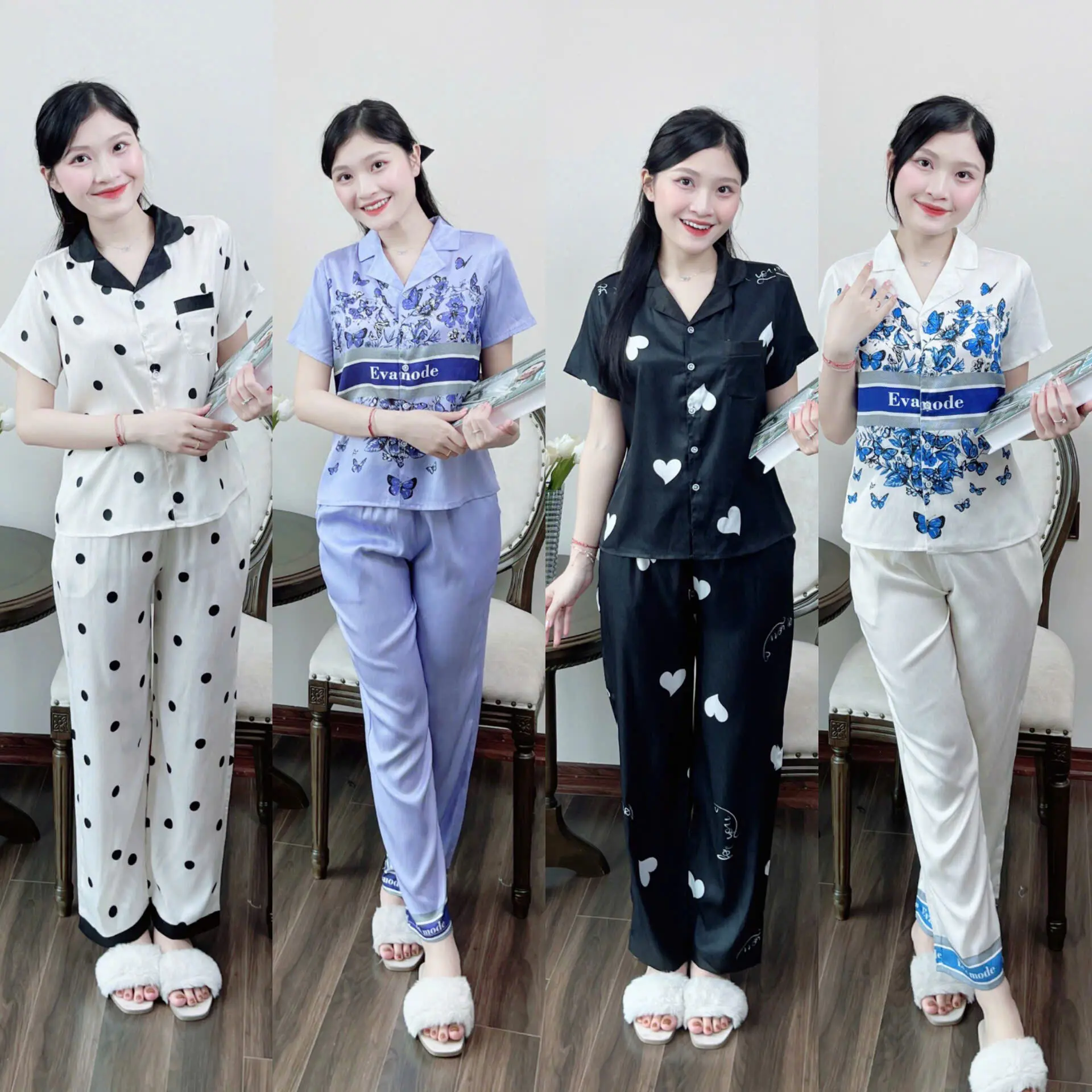 Đồ bộ mặc nhà nữ quần dài tay lỡ chất dày dặn đẹp xinh Áo Nhung