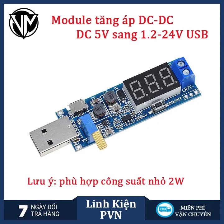 Mô Đun Tăng Áp cổng USB DC-DC 5V sang 1.2V-24V có màn hình 1