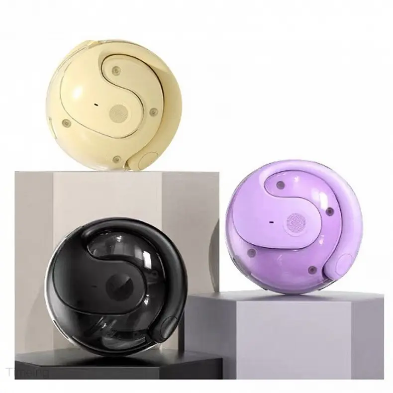 Hot Sale T2 Small Coconut Ball Bluetooth Headset Open Non in-Ear Bluetooth with Lanyard High Sound Quality Wireless Headset Bluetooth