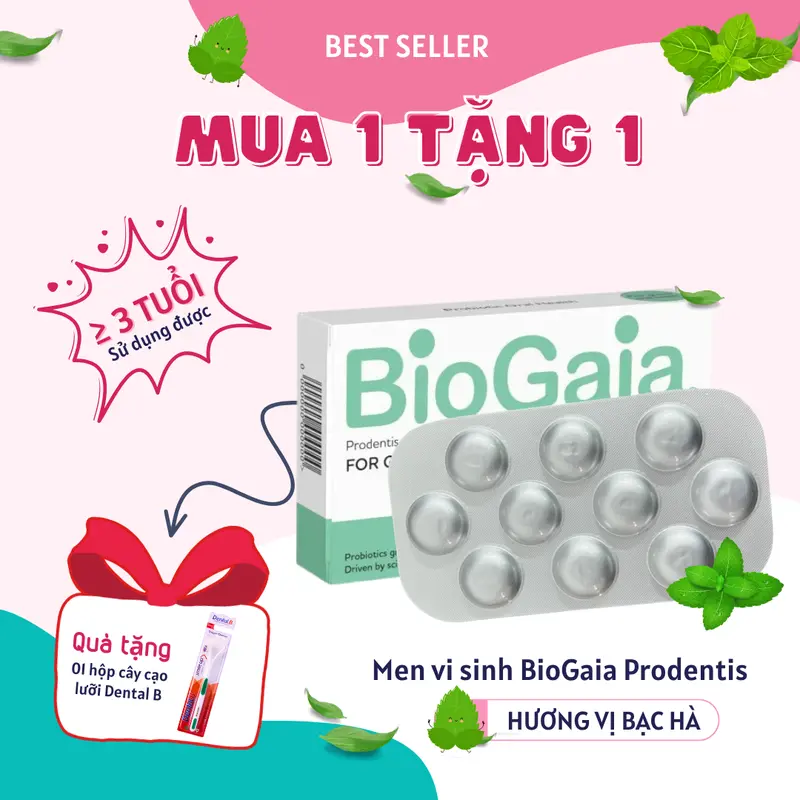 [MUA 1 TẶNG 1] HƠI THỞ SẠCH, HẾT HÔI MIỆNG với Viên ngậm men vi sinh BioGaia ProDentis, NK Thụy Điển, Hộp 30 Viên 5