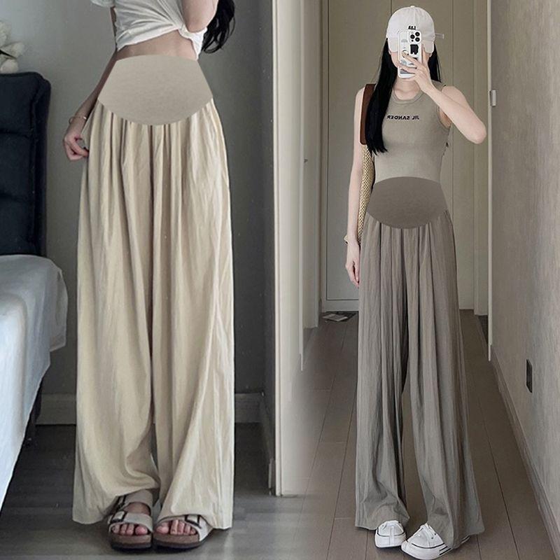 Quần Bà Mang Thai Cho Nữ, Phong Cách Mỏng Mùa Hè Mới, Mặc Ngoài Trời, Quần Yamamoto, Xếp Nếp Và Rộng Rãi, Quần Ống Rộng Thường Ngày Trang Phục Mùa Hè Đầm Bầu Váy Bầu 2