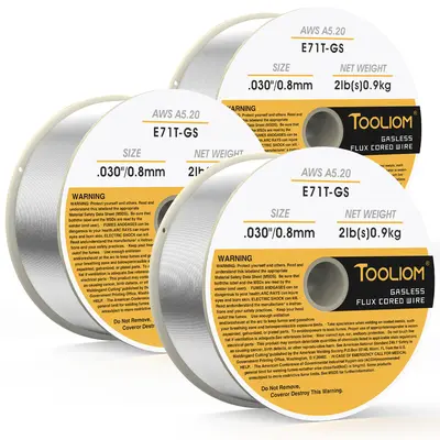 Blue Demon E71T-11 Gasless Flux Core Welding Wire – 0.035 Inch, 2LB Spool, Pack Of 2, For Carbon & Galvanized Steel, Multi-Pass, DCEN, All-Position