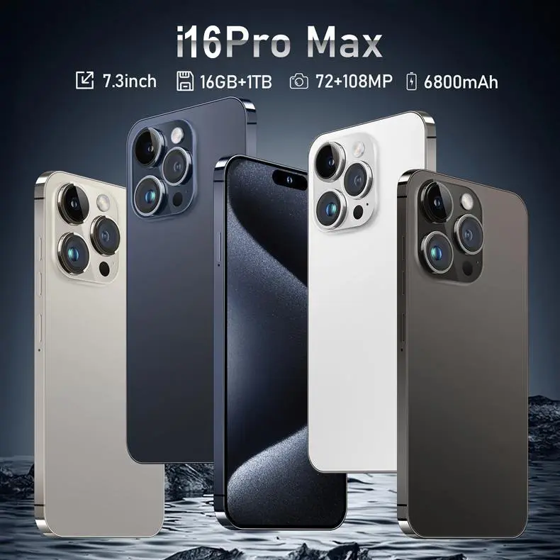 Điện Thoại Thông Minh Xuyên Biên Giới, A18 Pro2025, I16PROMax, Tất Cả Trong Một, Bán Chạy, Bán Chạy, Bán Buôn Điện Thoại Di Động Đảo Động, Thích Hợp Cho Bán Hàng Xuyên Biên Giới, Mới 14  pro  max  xanh  màn 15  plus