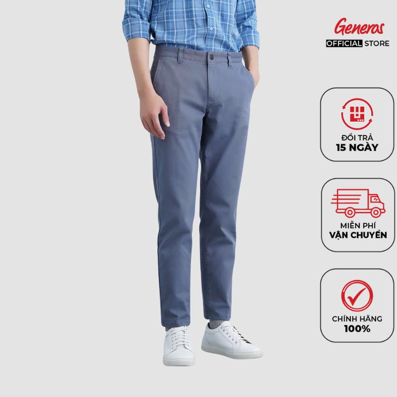 Quần Kaki   GENEROS vải Cotton mềm mại co giãn thấm mồ hôi thiết kế trẻ trung năng động dễ phối đồ MF020123001 quần dài nam
