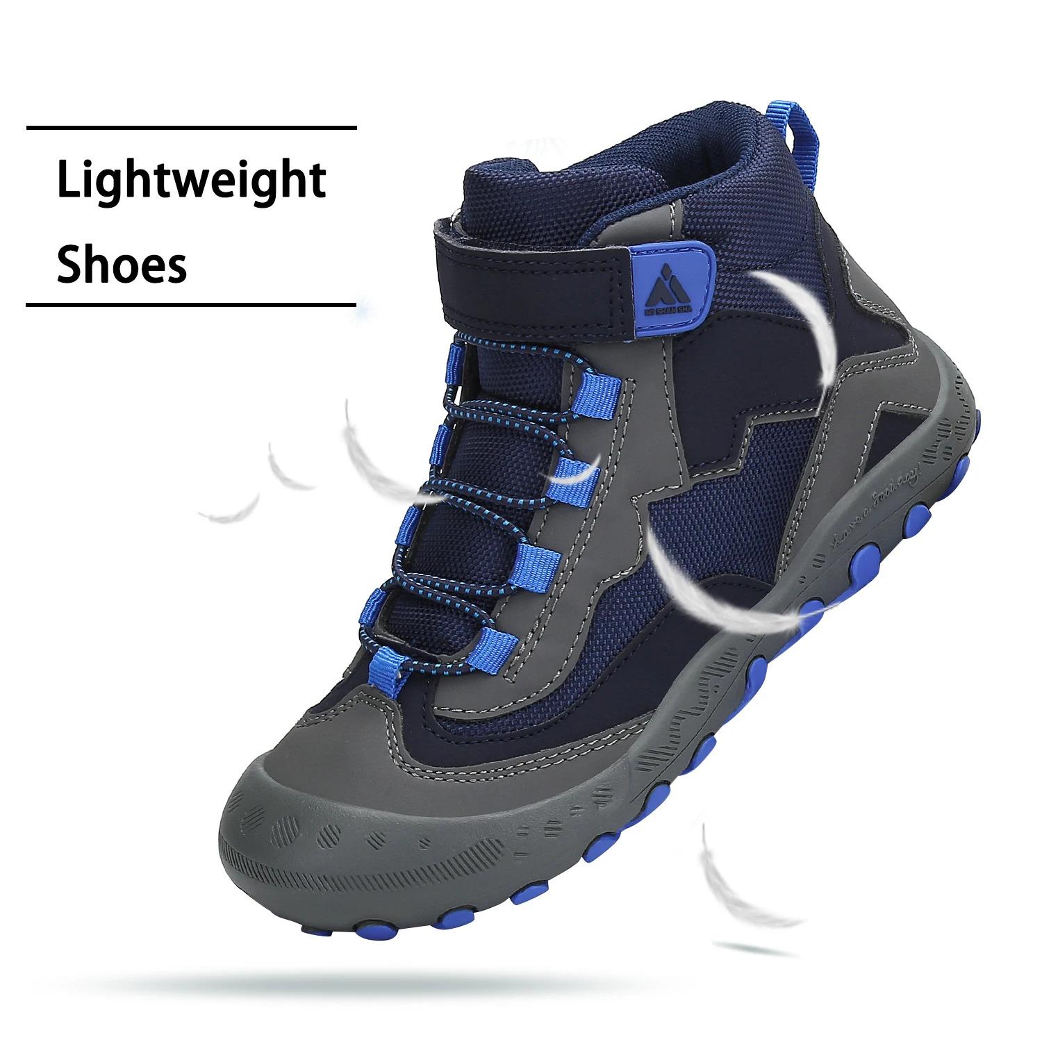 Scarpe da esterno per bambini, resistenti all'acqua, scarponi da trekking, anticollisione, antiscivolo, scarpe da ginnastica alla caviglia per bambini_voghion.com