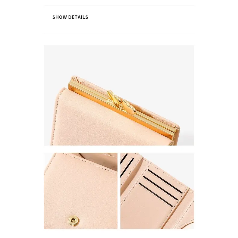 JIUFENG Dompet Lipat Bifold & Trifold Lucu Wanita Versi Korea Kartun PU Kreatif Dompet Koin Mini 6