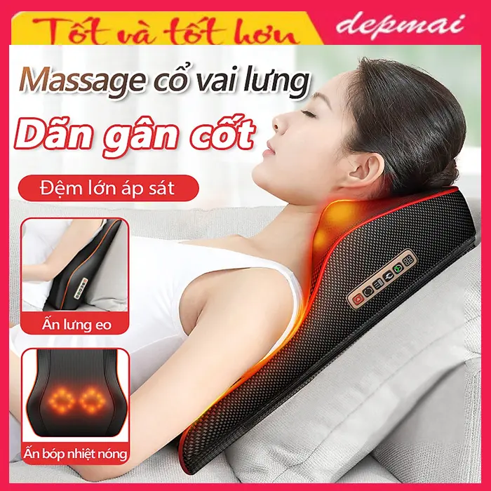 Gối massage vai gáy toàn thân đa năng cao cấp,Máy massage vai gáy Benbo1