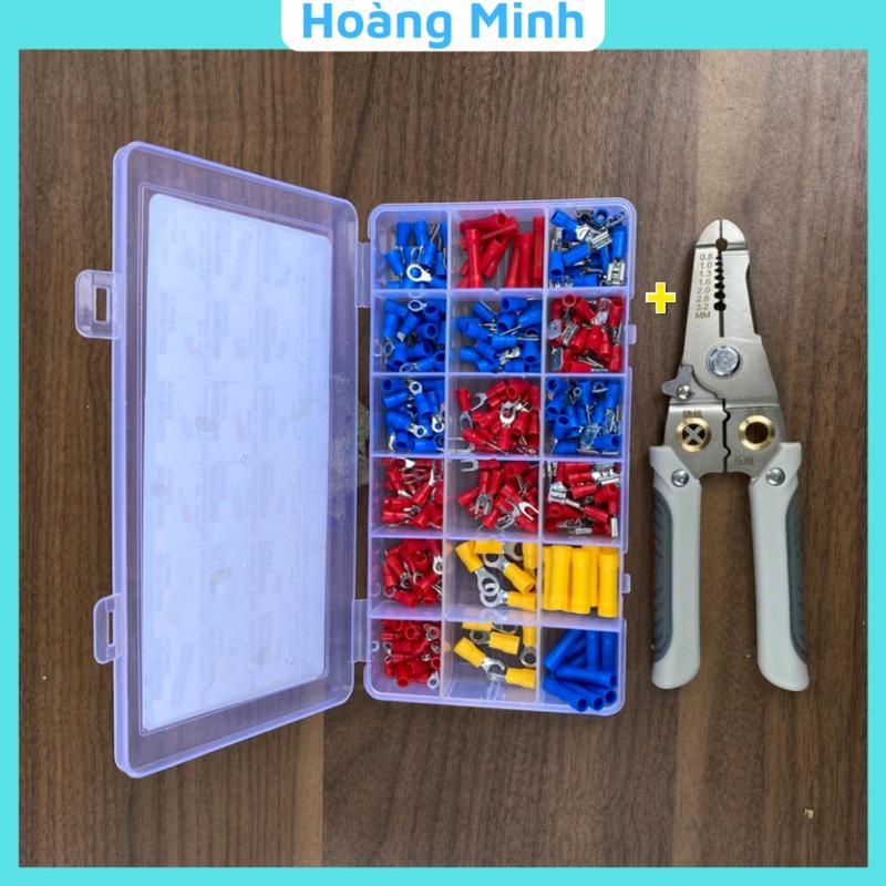 Kìm tuốt dây điện và Hộp 300 cos loại phổ thông để đấu nối dây điện