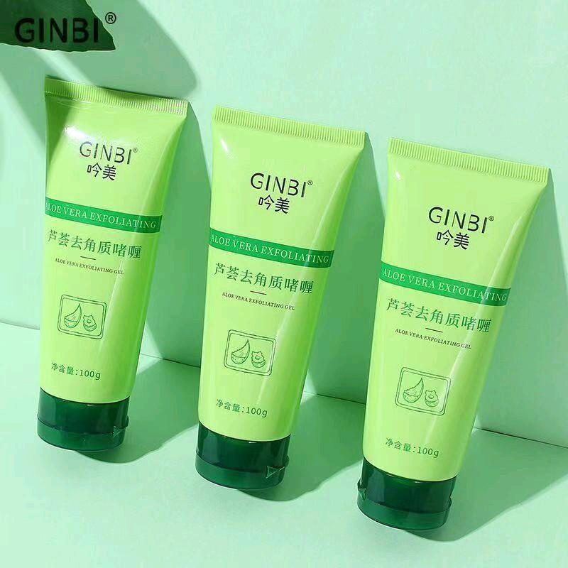  Combo 3 Tuýp Gel Tẩy Tế Bào Chết Nha Đam GINBI   Tuýp 100g  Skincare 