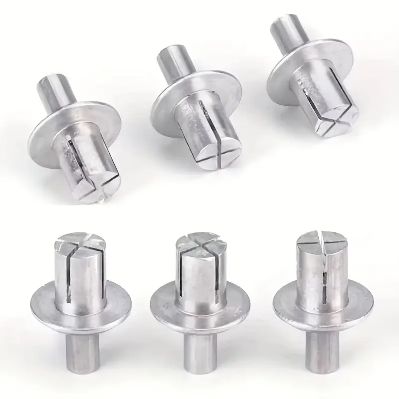 Pack Round Head Aluminum Alloy Knockout Expanding Rivets, Hammer-in Style Push-In Rivets with Aluminum Exterior Finish