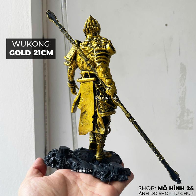 Mô hình TÔn ngộ không Wukong gold 21cm BlackMyth Black Myth nhựa giả đồng Tây Du Ký tề thiên đại thánh khỉ trang trí bể 5