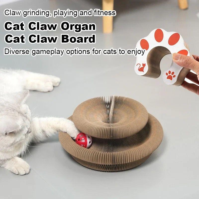 Foldable Cat Toy, Durable Funny Cat Scratcher with Bell, Durable Cat Scratching Toy, Funny Interactive Pet Paws Kitten Scratching Toy, Pet Supplies for Indoor Outdoor Use, Cat Toys, Pet Products Tools 2