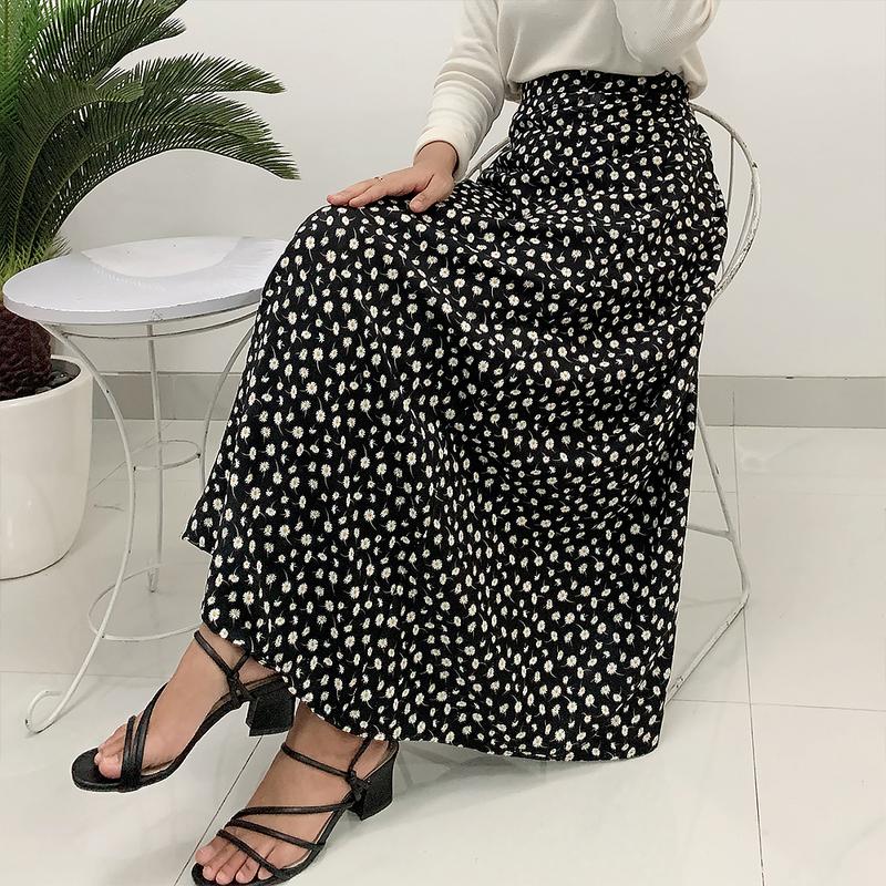 KONVEKSI.ID - Floral Skirt / Rok Motif Bunga Daily outfit Korean Style / Lily Floral Vintage Skirt / Rok Wanita Motif Bunga Flowy Skirt Panjang 3