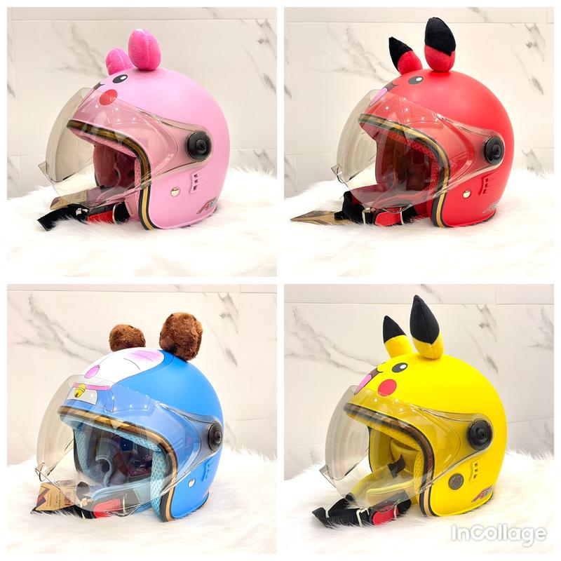 Nón Bảo Hiểm 3/4 Trẻ Em Có Kính Chống Tia UV, Mũ Cho Bé Từ 4 Đến 10 Tuổi Hàng CTY Helmet