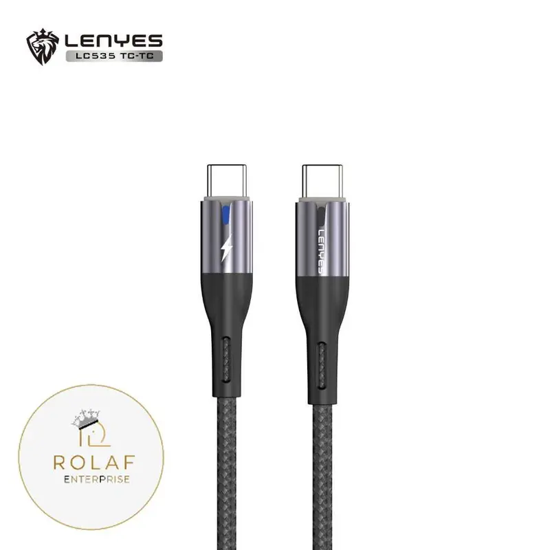 LENYES LC535 60W Kabel Data Fast Charging Type C To Type C Data Cable Charger Braided Nylon 1 Meter 1