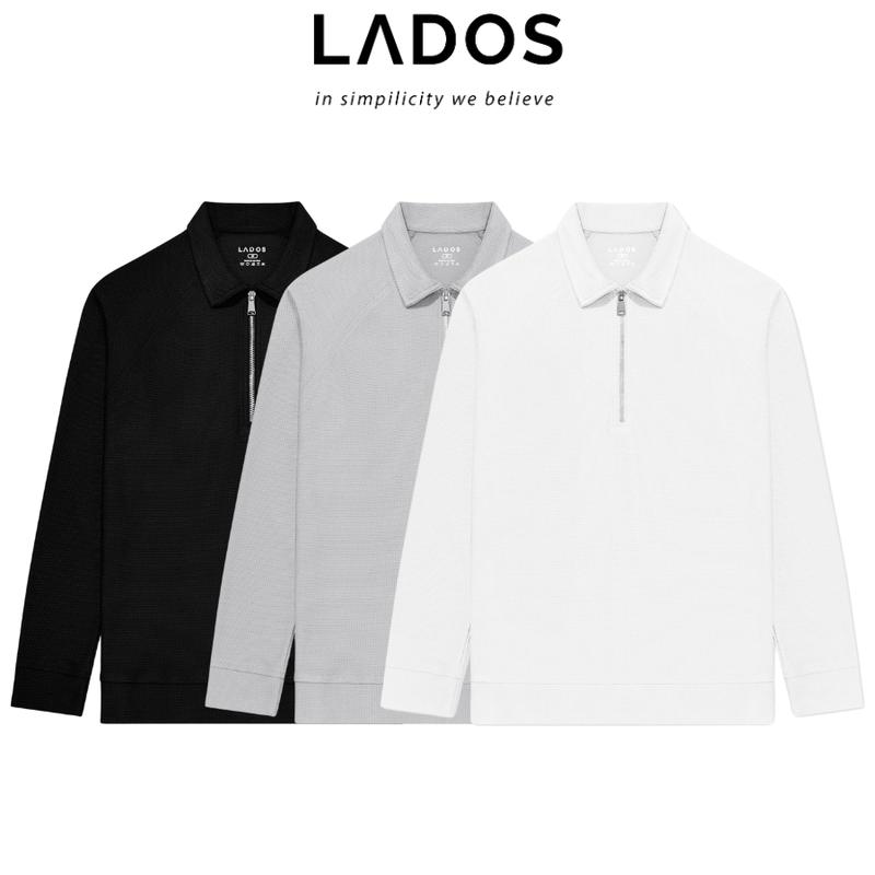 Áo thun polo nam phối dây kéo LADOS-9189 chất vải thun xương cá thời trang form basic trẻ trung dễ phối đồ