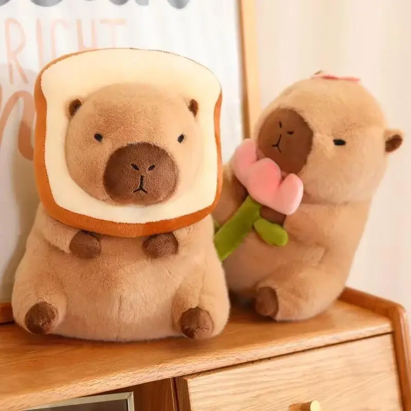 Kawaii Anime Bread Plush Toy Creative Stuffed Animals Capybara Toast Doll Girl Birthday Toys Girlfriend Cute Gift