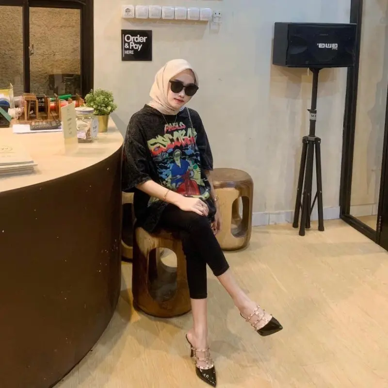 OVERSIZE VIRAL PARODY PABLO cewek cowok bisa pakai Katun Katun Katun Katun Katun Combed Wanita 4