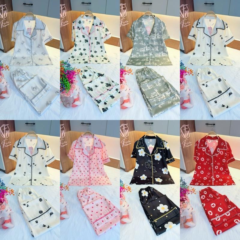 Product Introduction of (FREE SIZE 45-62KG) ĐỒ BỘ FENA LỤA LATIN , PIJAMA NỮ MẶC NHÀ- Voi Nhung Women Kem Lịch Ong 8