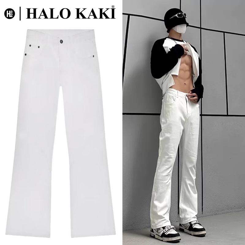 [ĐỘC QUYỀN LIVE] JEANS LOE ĐEN/TRẮNG - Quần jeans ống loea halo kaki Nhỏ Thông thường Cotton Pants Voi Denim Ong Menswear Nam