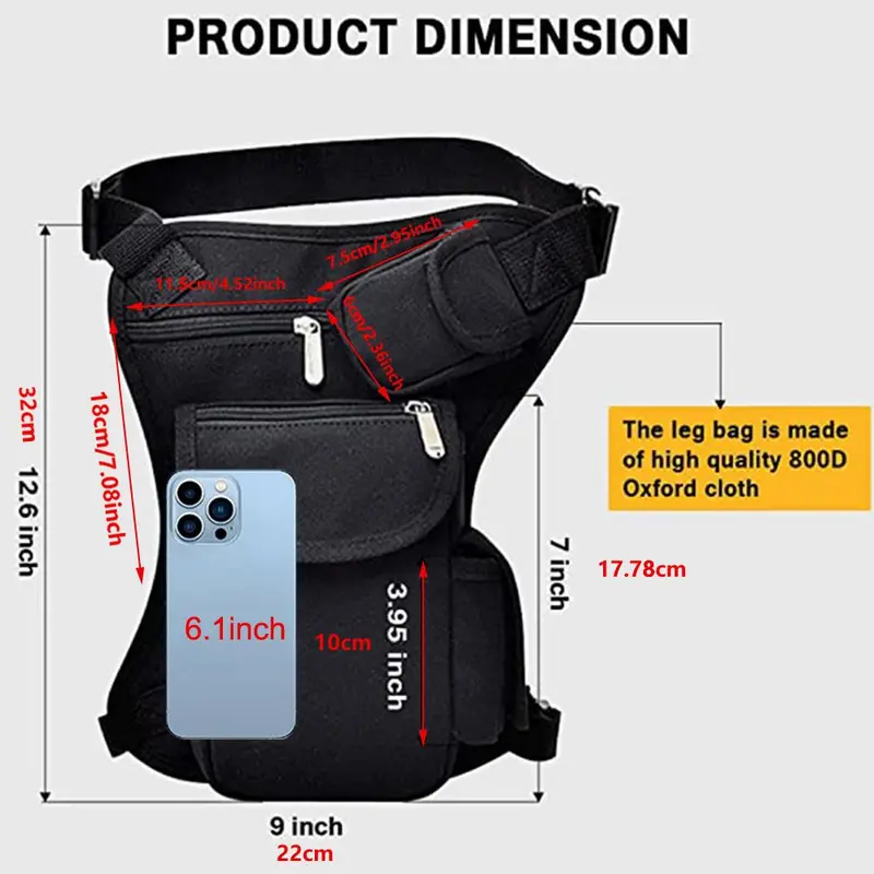 Outdoor Tactical Multifunctional Leg & Waist Bag, Adjustable Zipper Sports Fanny Pack for Outdoor Cycling Hiking, Unisex Sports Bag 1