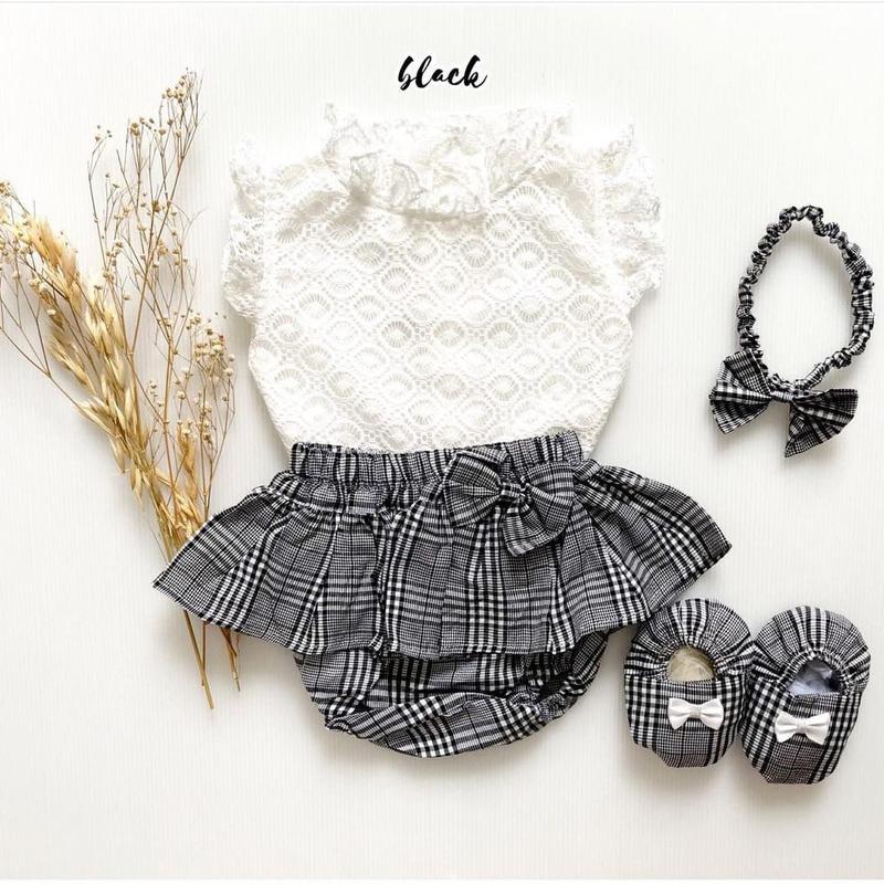 Setelan Baju Brukat Jumper Rok Anak Bayi Perempuan Usia 0-6 Bulan Lucu Pakaian Baby Girl Kekinian Pergi JAlan Kondangan AGATHA JUMPER SET 8
