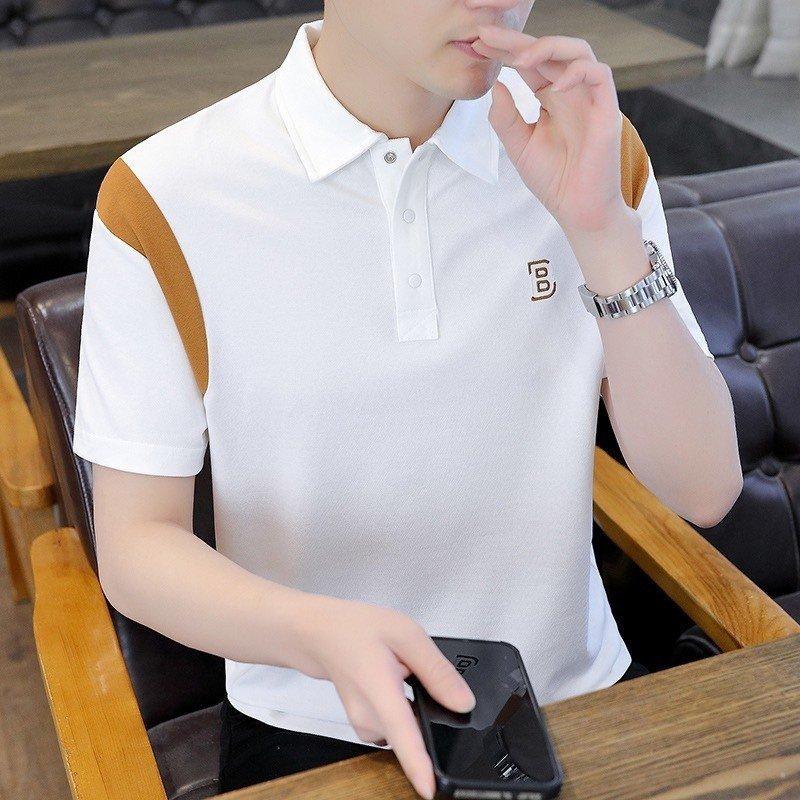Áo Thun Nam Có Cổ Polo Ngắn Tay Thêu B Phối Viền TAY sang trọng Cao Cấp Thời Trang