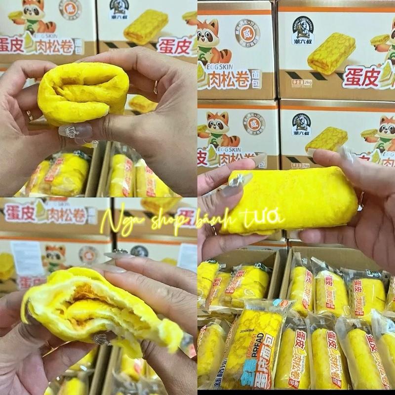 1 THÙNG BÁNH MÌ TRỨNG CUỘN TO CHÀ BÔNG kèm sốt DINH DƯỠNG Date mới Ăn Vặt (22-24)