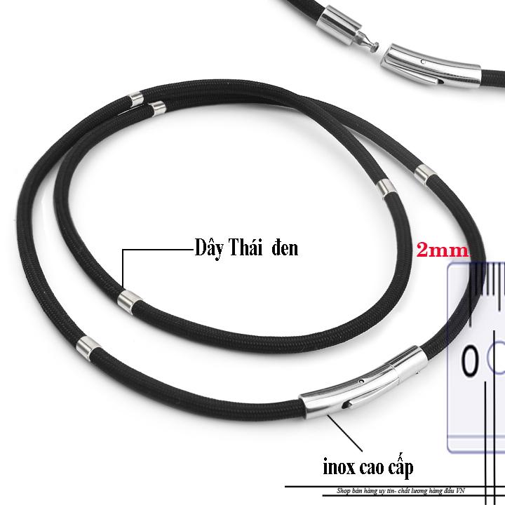 Dây chuyền dù thái 2mm màu đen bọc khoen inox trắng siêu đẹp phù hợp cho cả nam và nữ 