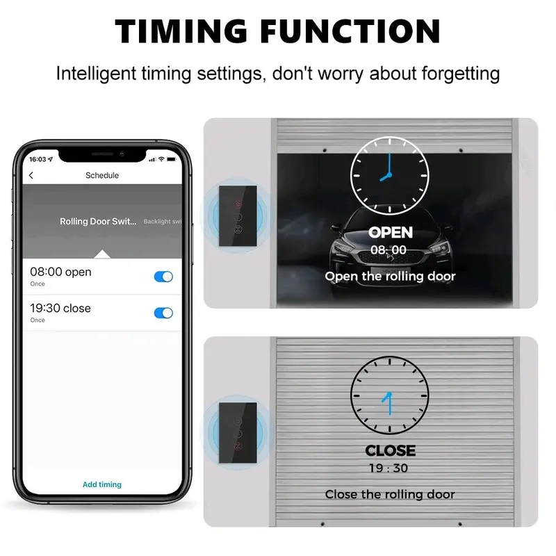 Công Tắc Cửa Cuốn WiFi + Bluetooth Điều Khiến Qua Điện Thoại Ap Tuya congtac camung smart home cuac uon remote  smartkey cảm ứng smart  door cảm  biến tự dừng nhathongminh resmart khiển 5