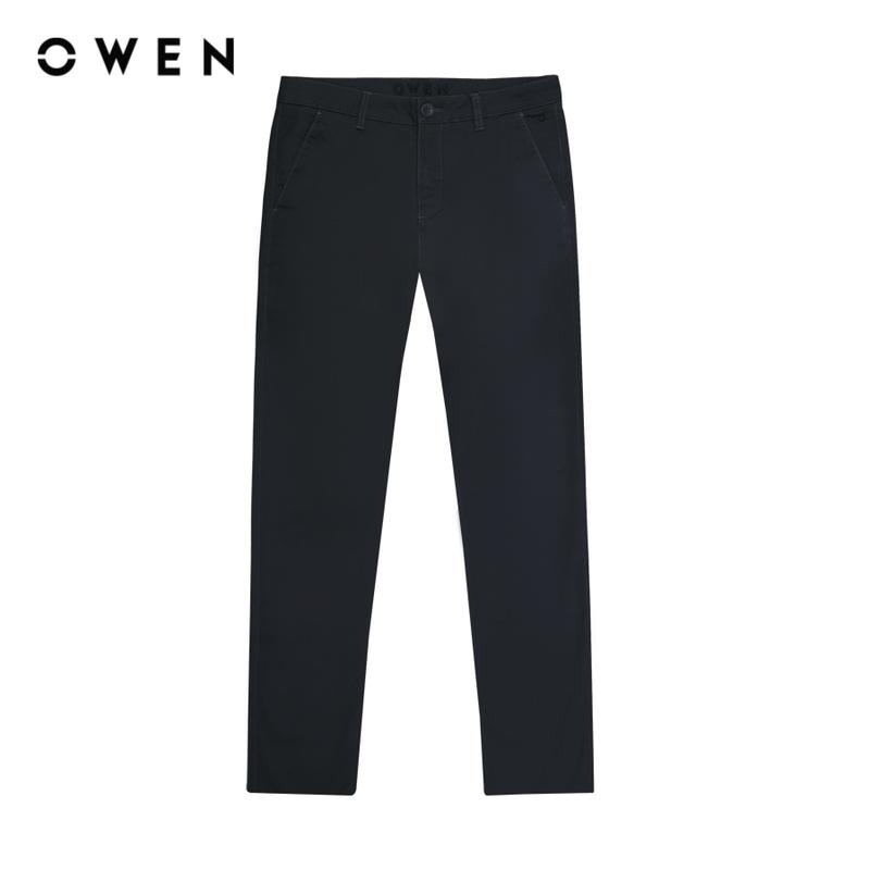 OWEN - Quần kaki Nam Slim Fit QKSL241236 màu Xám đậm chất liệu CVC Spandex Có Túi Hoạ tiết Trơn Menswear