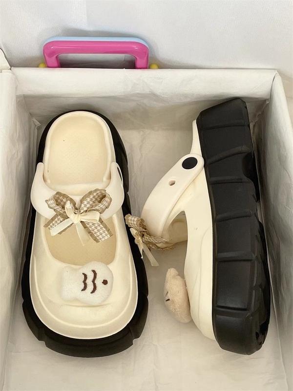 Product Introduction of 2024 New Bow Mary Jane Pump Women's Eva Thick Bottom for Outdoors Sandals Non-Slip 24