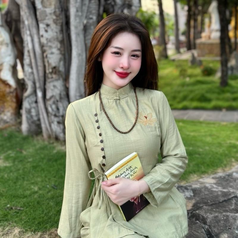 Set Đũi Mềm Pháp Phục Thêu Sen new 2